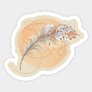 Minimalist Boho Feather Sticker